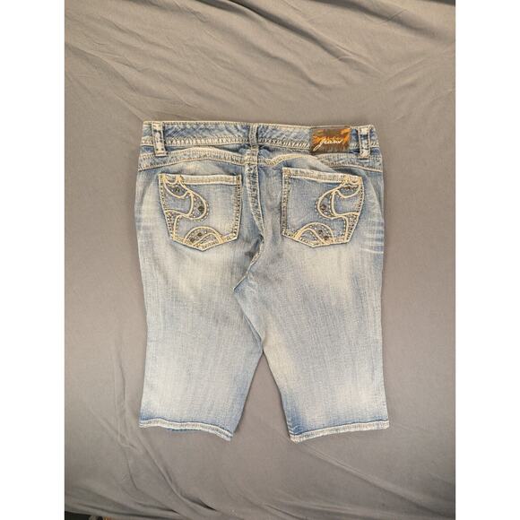 Seven7 Shorts Women's 20 Stretch Denim Mid-Rise Distressed Blue Cotton - Picture 7 of 12